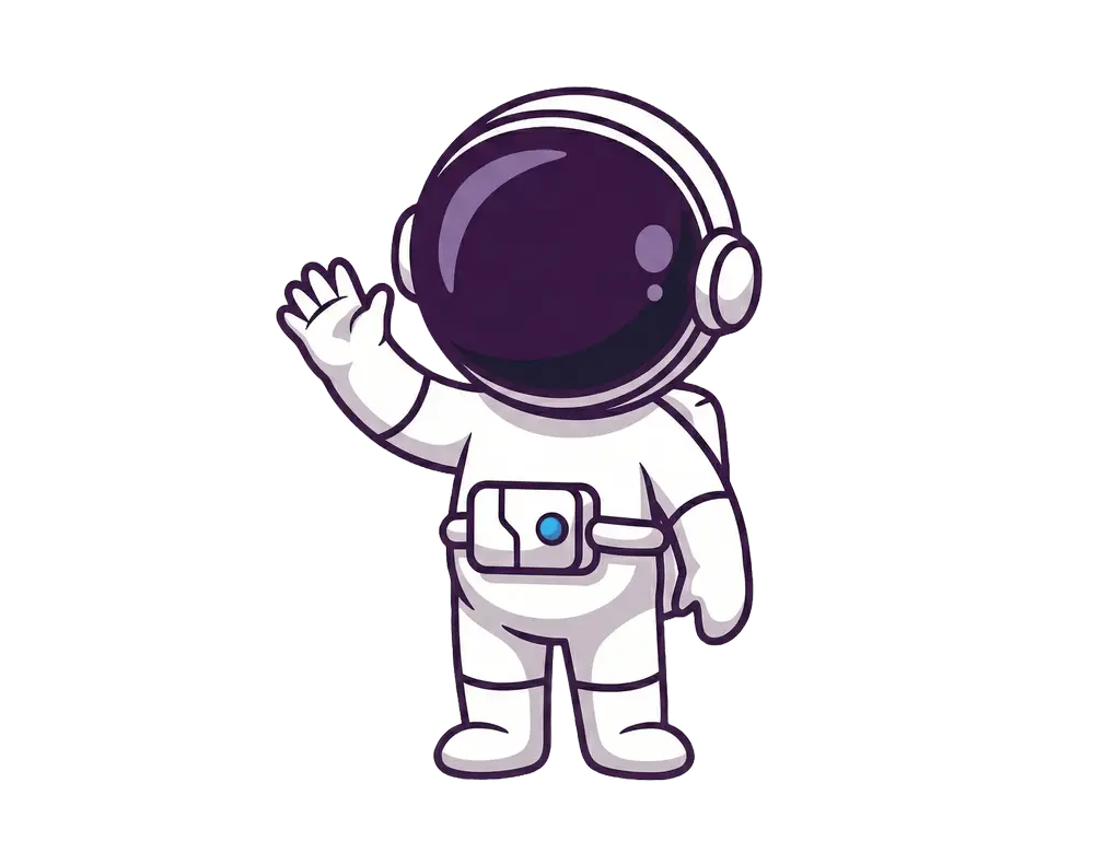 Friendly astronaut waving hello